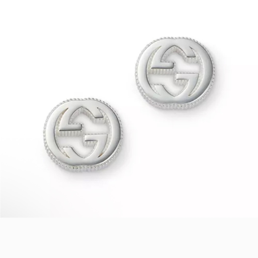 Gucci Silver Logo Earrings